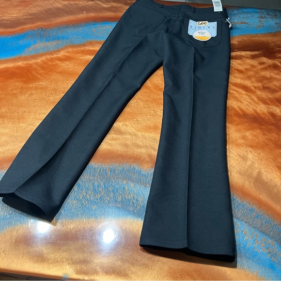 Vintage LEE Riders Black Polyester Boot JEANS Deadstock USA Made Size 33x32 NOS - Picture 8 of 8